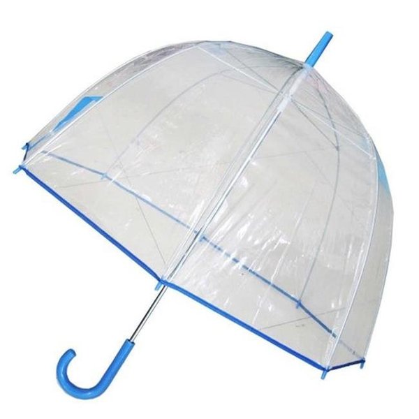 Conch Umbrellas Conch Umbrellas 1265AXBlue Bubble Clear Umbrella; Dome Shape Clear Umbrella 1265AXBlue